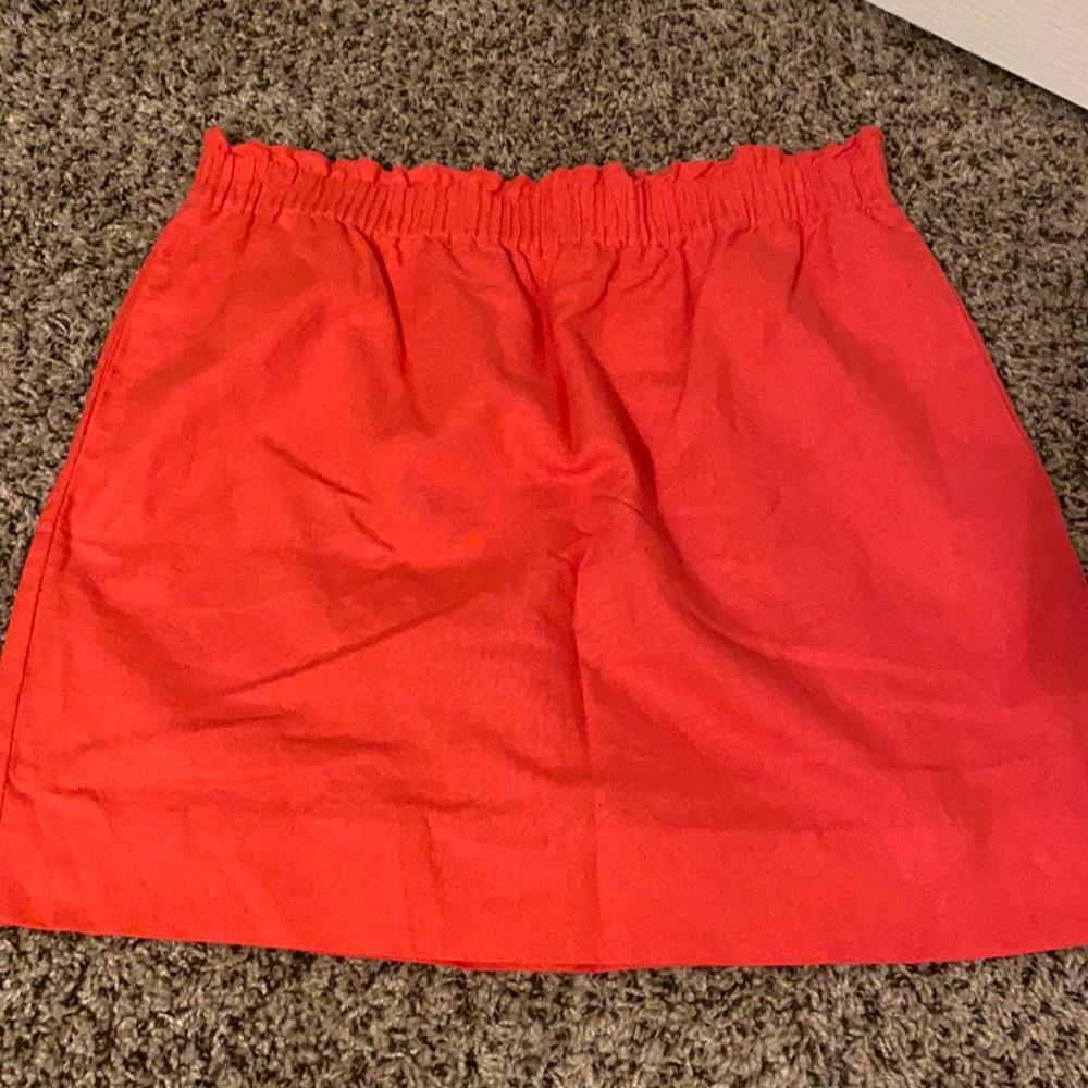 Coral linen skirt